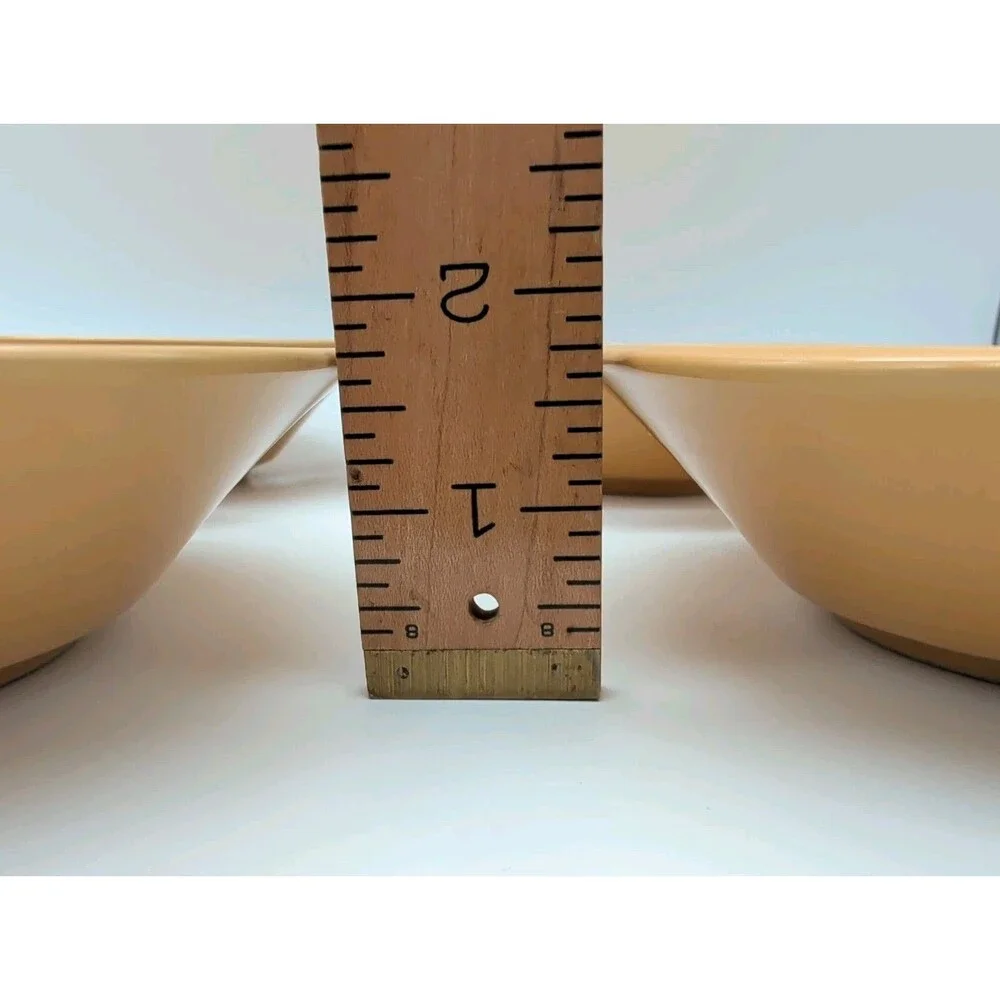 Pier 1 Saffron Yellow Stoneware Bowl Set Of 4 Ringed Japan